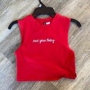 XS red crop top from H&M